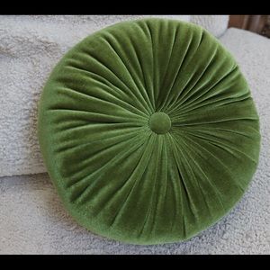 Round velvet cushion - Green